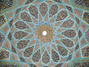 Mosaico arabesco de la Tumba de Hafez en Irán