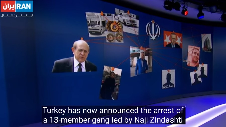 Captura de pantalla de Iran International, con sede en Londres y financiada por Arabia Saudita, 1 anunció el arresto de miembros de la banda narcoterrorista por parte de Turquía el 14 de diciembre de 2020