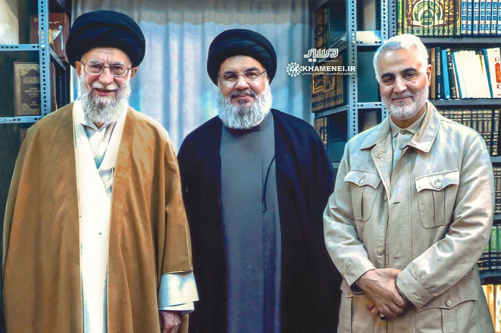 Khamenei, Nassrallah y el asesinado jefe de la IRGC Soleimani