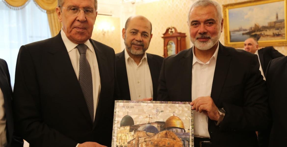 Lavrov con Haniyeh y Abu Marzuk