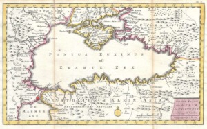 Mapa antiguo del Mar Negro con Crimea 