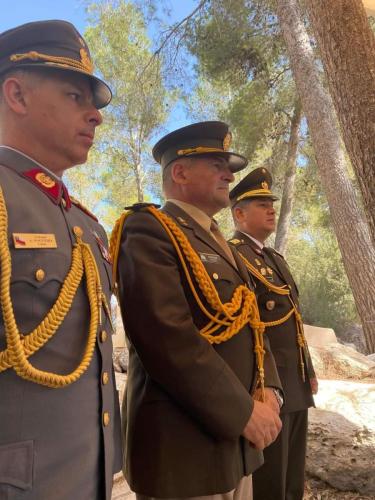 En el centro el Coronel Cervigni junto a los agregados militares de Chile y Perú